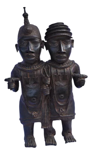 Nigerian Kingdom of Benin Artist, Pair of Messengers, Pre-1800s, Bronze