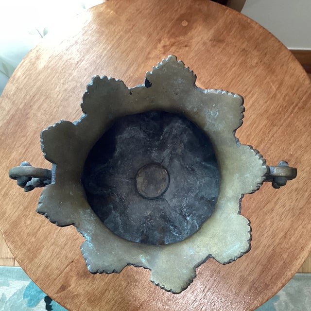 Antique 18th Century Brass Bronze French Style Goblet Urn Vase or Planter Ornate Loving Cup Anita Speedo Design For Sale - Image 10 of 13