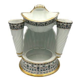 Late 19th Century Late Victorian Cray’s Patent Porcelain Washstand Soap, Sponge & Brush For Sale