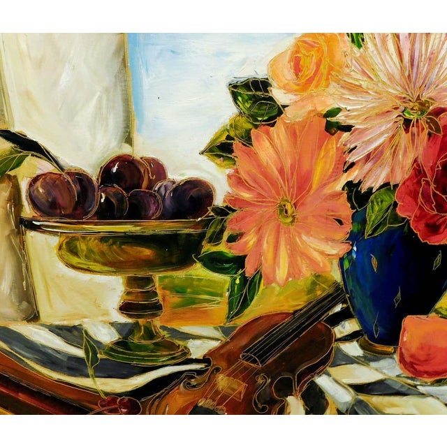2000 - 2009 Maya Eventov "Afternoon Serenade" Original Acrylic on Canvas, H.Signed For Sale - Image 5 of 9