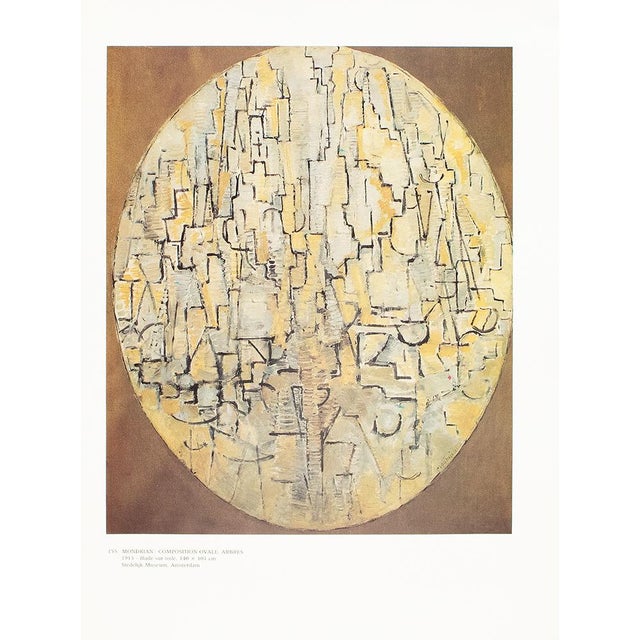 A stunning full-color print after painting "Oval Composition (Trees)" by Piet Mondrian. Published by New French Editions...