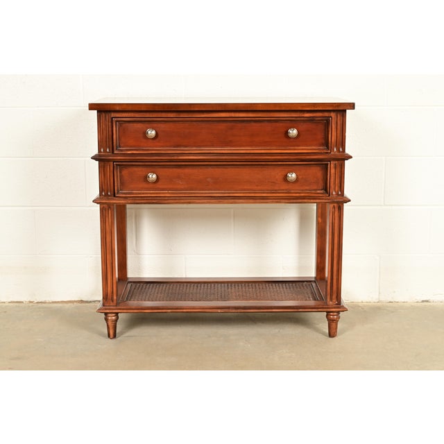 Drexel Heritage French Regency Louis XVI Carved Mahogany and Cane Console Table or Server For Sale - Image 14 of 14
