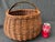 Large Antique Hand Woven Willow Gathering Basket Branch Handle For Sale - Image 12 of 17
