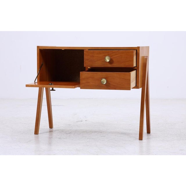 Vintage Teak Bedside Table with Flap and Drawers, 1960s For Sale - Image 6 of 16
