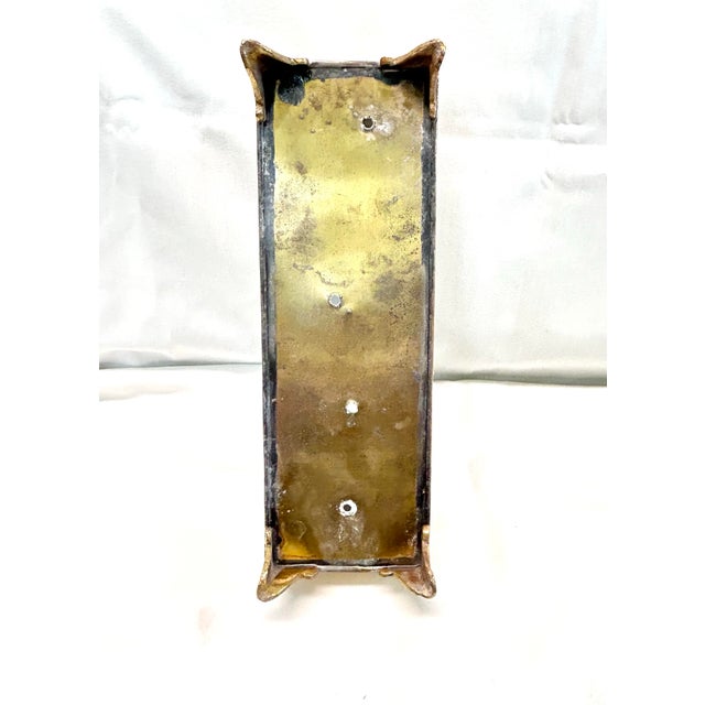 Hollywood Regency Floral Embossed Brass Footed Cachepot Planter For Sale In Louisville - Image 6 of 6