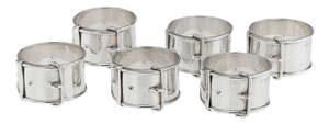 Vintage English Silver Napkin Rings, 1933, Set of 6
