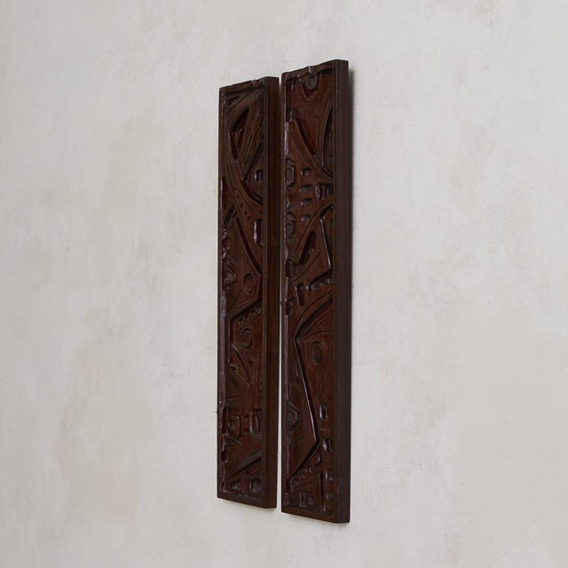 Contemporary Italian Carved Wooden Wall Panel by Gianni Pinna, 1970s For Sale - Image 3 of 9