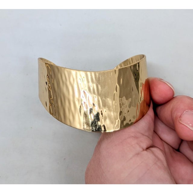 Vintage C1976 Signed Napier Goldtone Wavy Cuff Bracelet For Sale - Image 12 of 16