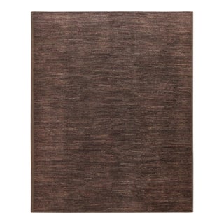 Nazmiyal Collection Brown Minimalist Contemporary Rug For Sale