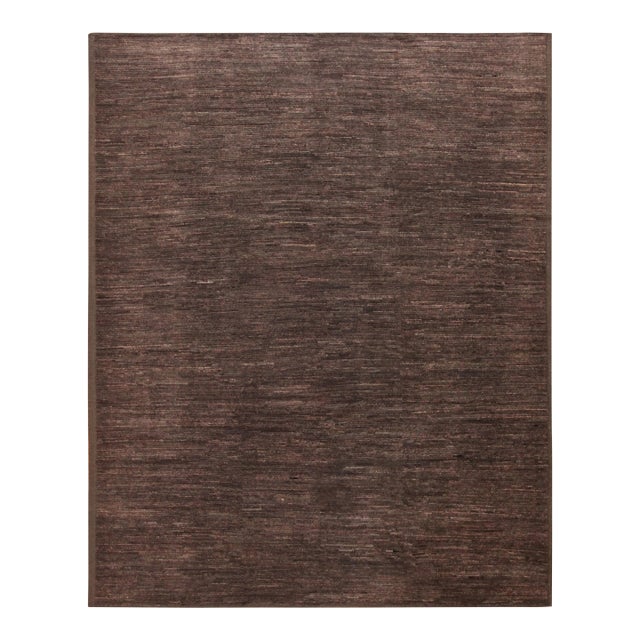 Nazmiyal Collection Brown Minimalist Contemporary Rug For Sale