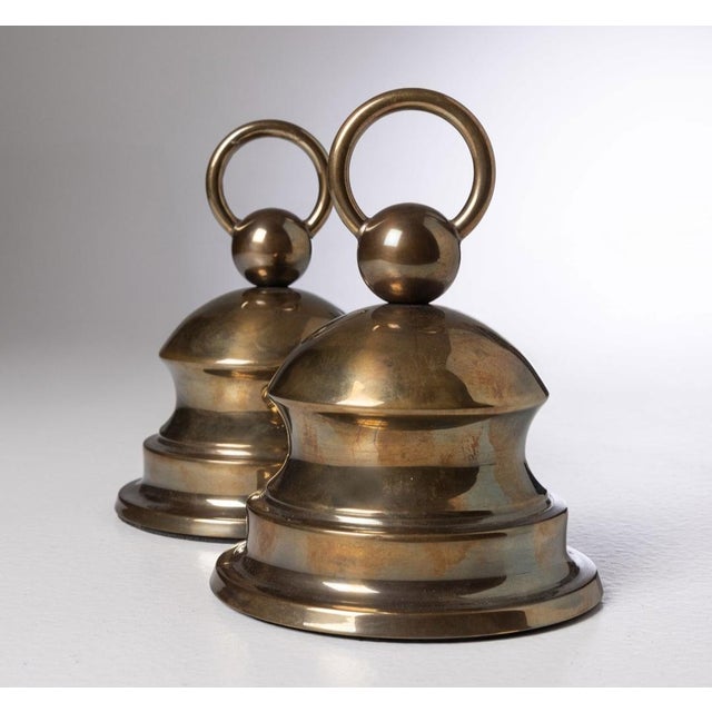 Mid-Century Modern Brass Doorstop by Luigi Caccia Dominioni for Azucena, 1950s, in Restored conditions. Designed 1950 to...