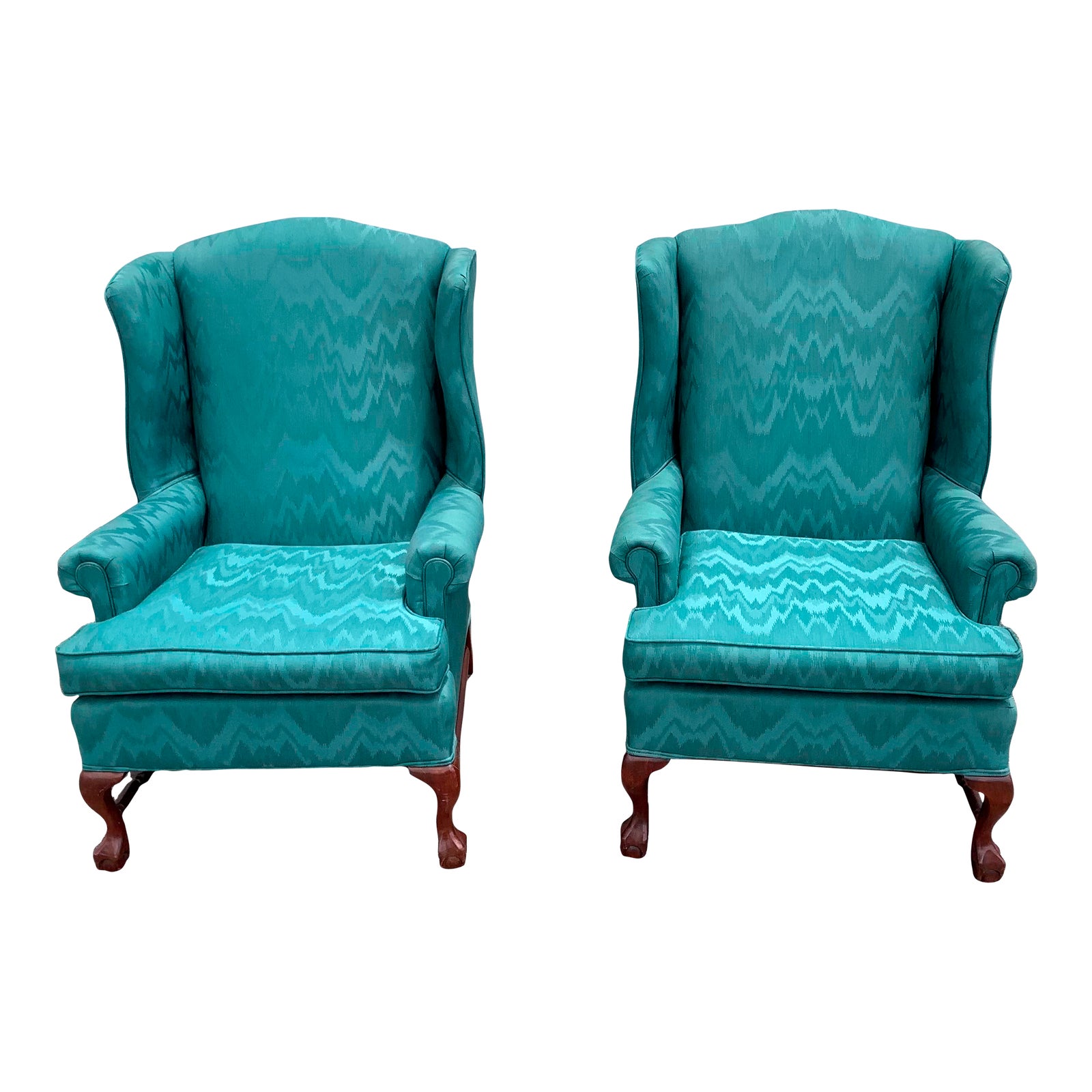 1970s Mid Century Vintage Queen Ann Chairs by Dutchman Furniture a