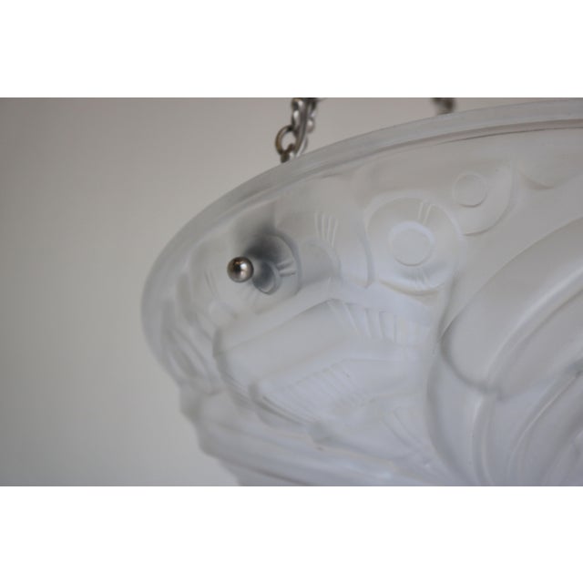 Antique French Art Deco Pendant Light by Henry Mouynet, 1930 For Sale - Image 14 of 16