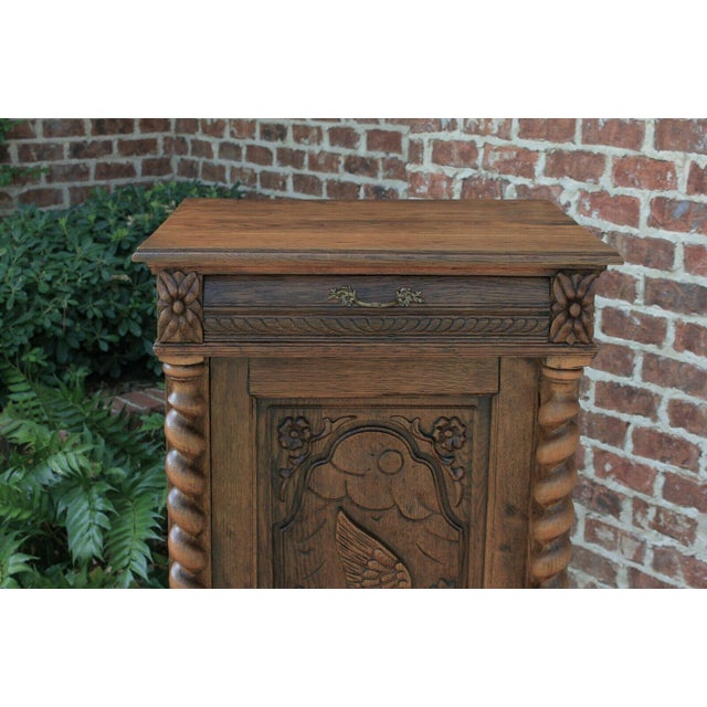Antique French Oak Barley Twist Cabinet Bookcase Nightstand Black Forest Chairish