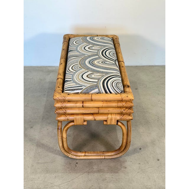 Wood Bamboo Rocking Bench in the style of Vivai Del Sud, 1970s For Sale - Image 7 of 14
