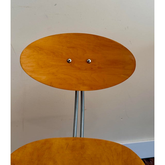 Tan VNT 90’s Space Age Signed Joey Manic Postmodern Industrial Sculptural Rolling Chair For Sale - Image 8 of 12