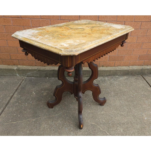 Wood Victorian Renaissance Style Walnut Painted Side Table For Sale - Image 7 of 8