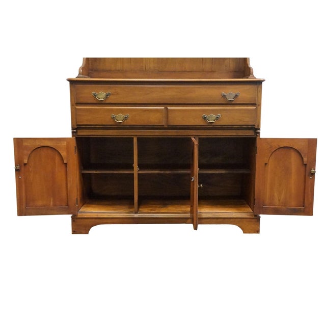 Late 20th Century Pennsylvania House Independence Hall Collection Solid Cherry Early American 46" Buffet W. Dutch Cupboard Hutch - Candlelight Finish For Sale - Image 5 of 14