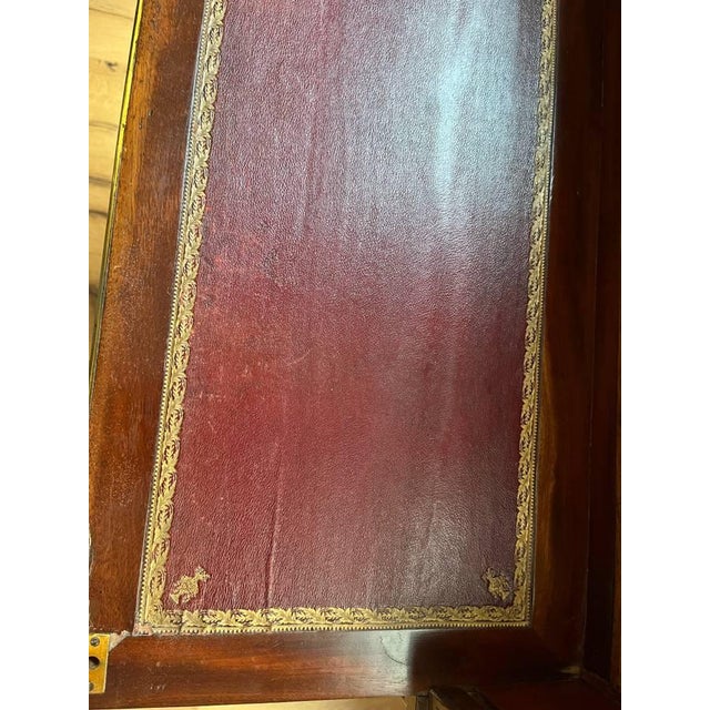 Mid 19th Century 19th-C. French Louis XVI Style "Plum Pudding" Mahogany Cylinder Desk For Sale - Image 5 of 11