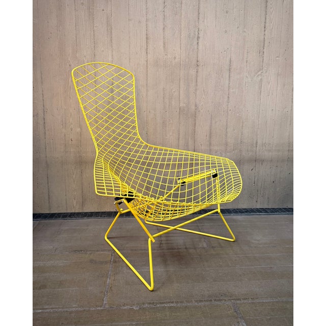 Metal Bird Chair in Sulfur Yellow by Harry Bertoia for Knoll International, 1980s For Sale - Image 7 of 15