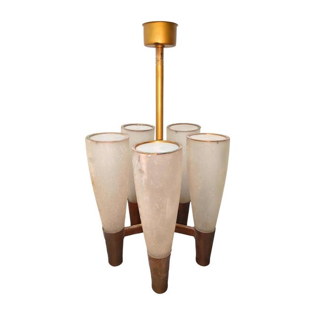 Tan Chandelier by Pietro Chiesa for Fontana Arte, 1935 For Sale - Image 8 of 8