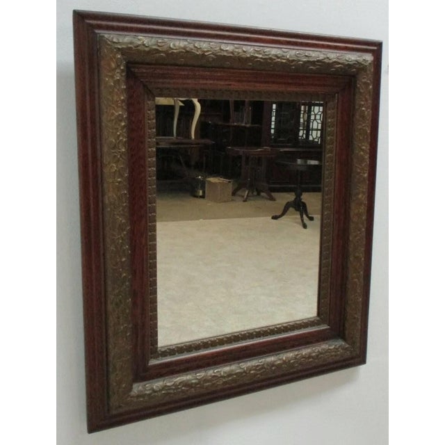 Antique Oak Gold Gilt Regency Carved Hanging Wall Mirror For Sale In Philadelphia - Image 6 of 11