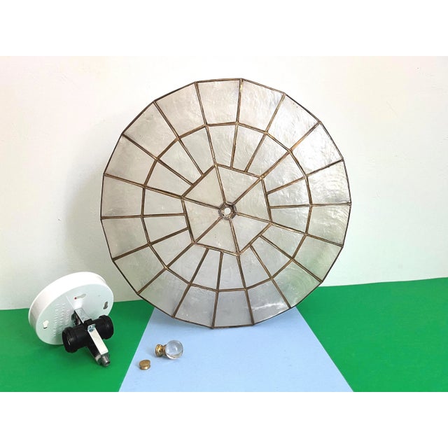 Mid Century Capiz Shell Ceiling Light For Sale - Image 16 of 16