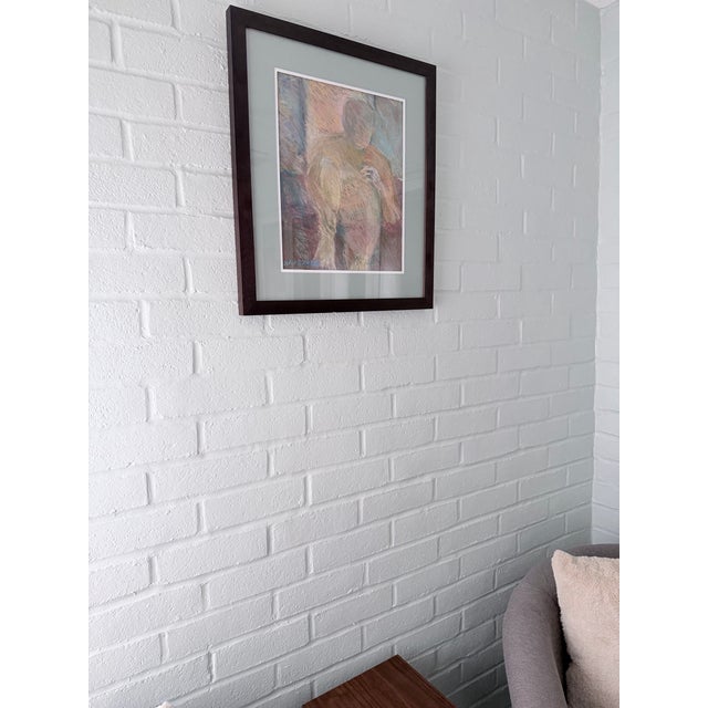 Jean Campbell Original Figurative Pastel Drawings - Framed Pair For Sale - Image 4 of 12