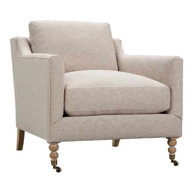 Greta Chair, Flax Linen For Sale