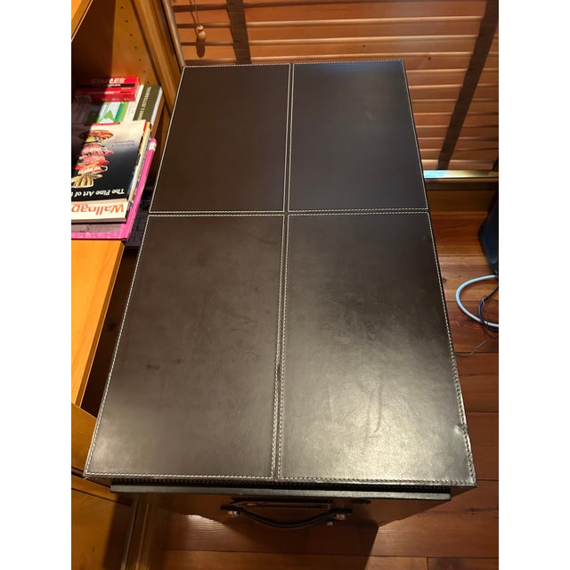 Black Leather Wrapped Office File Cabinet For Sale In Philadelphia - Image 6 of 8