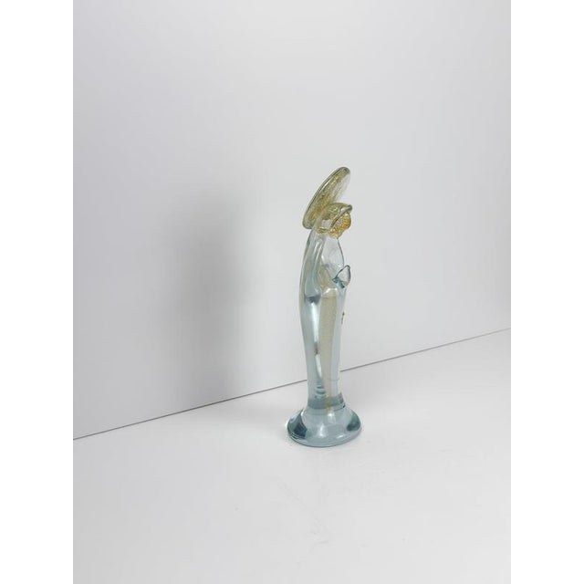 Blue Murano Glass Madonna Sculpture with Gold Leaf from Seguso Vetri d'Arte, Italy, 1980s For Sale - Image 8 of 10