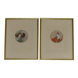 Art Deco Framed Wall Hanging Decor - Set of 2 For Sale