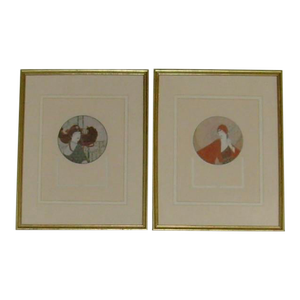 Art Deco Framed Wall Hanging Decor - Set of 2