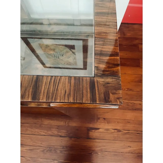1920s 1920s Hungarian Bauhaus Walnut Veneer Two Tier Occasional Table For Sale - Image 5 of 12