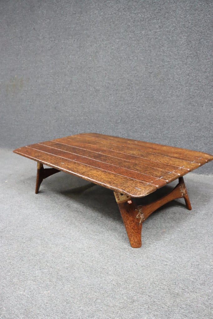 Pacific Green Attributed Palmwood Coffee Table | Chairish