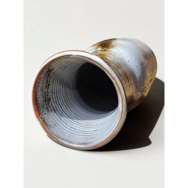 Black Stoneware Vase by Chantal and Robert Thierry, 1970s For Sale - Image 8 of 10