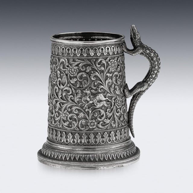Antique Indian Kutch Silver Mug, 1890 For Sale - Image 3 of 18