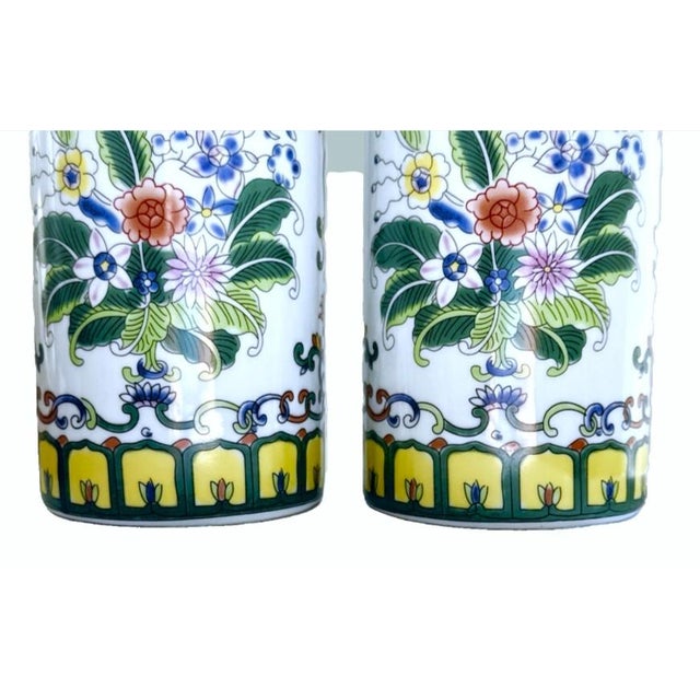 Ceramic Hand‑Painted Porcelain Brush Pots – Famille Rose Floral For Sale - Image 7 of 7