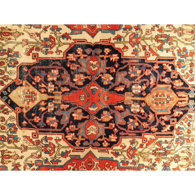 Textile Antique Persian Saruck Farahan Rug. 4'x 6'8" For Sale - Image 7 of 12