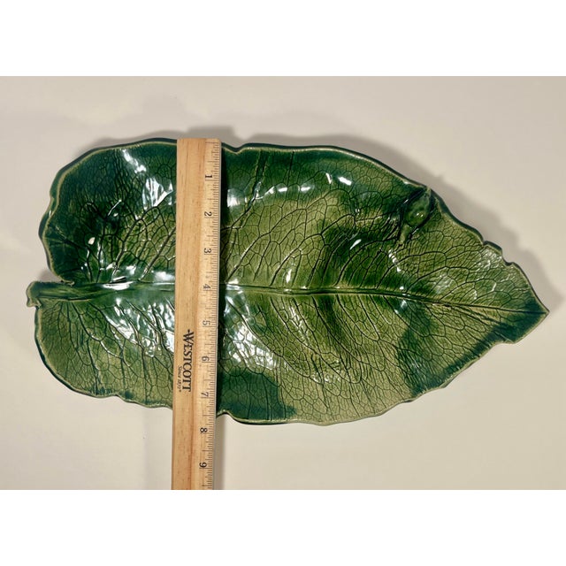 2007 Sabrina Gribneau Nedell Green Leaf Snail Ceramic Platter Studio Art Pottery For Sale - Image 9 of 9
