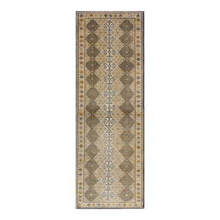 Antique Turkish Oushak Runner With Symmetrical Geometric Design 3'3 X 9'11 For Sale