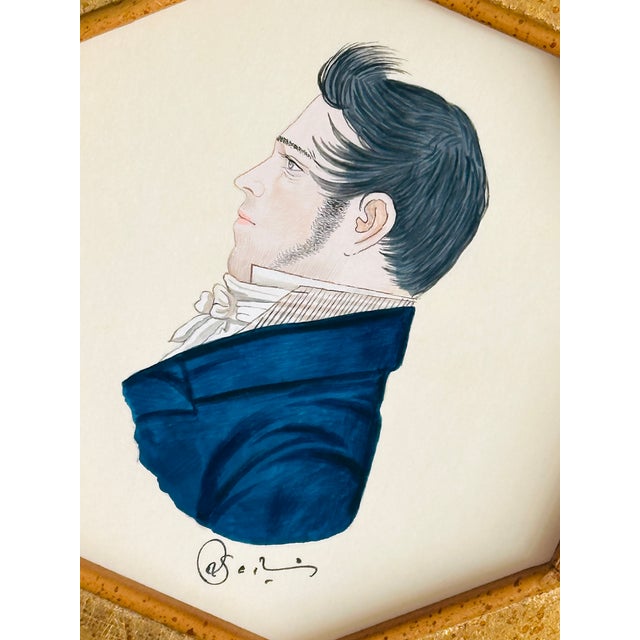 Original Hand-Painted Victorian Portrait Painting, Framed in Hand-Painted Frame For Sale - Image 4 of 4