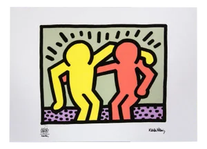 After Keith Haring, Best Buddies, High End Offset Print, 1970s, Ink & Paper