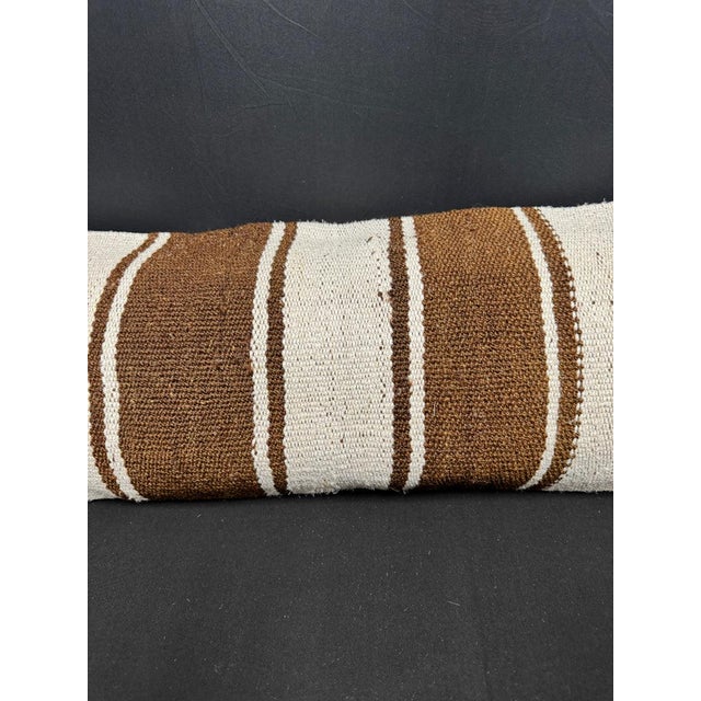 Contemporary Turkish Hemp Pillow Cushion Natural Beige Brown Cushion Cover 14"x40" For Sale - Image 3 of 4