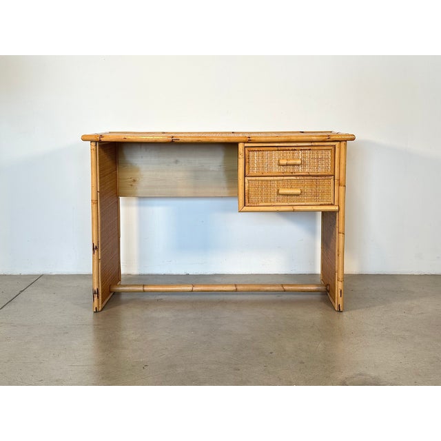 Wicker and Bamboo Desk, 1970s For Sale - Image 12 of 12