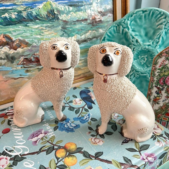 20th Century Staffordshire Confetti Dog Figurines - a Pair For Sale - Image 13 of 13