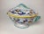 Vintage Italian Multi ColoredCeramic Covered Serving Dish With Under Plate Sherman Deruta For Sale - Image 4 of 9