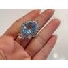 Bochic "Capri" Vintage Blue Topaz Ring Set In 18K White Gold & Silver For Sale - Image 16 of 18