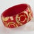 Salvatore Ferragamo Red Acrylic Lucite Bracelet Bangle with Faux-Wood Texture For Sale - Image 14 of 14