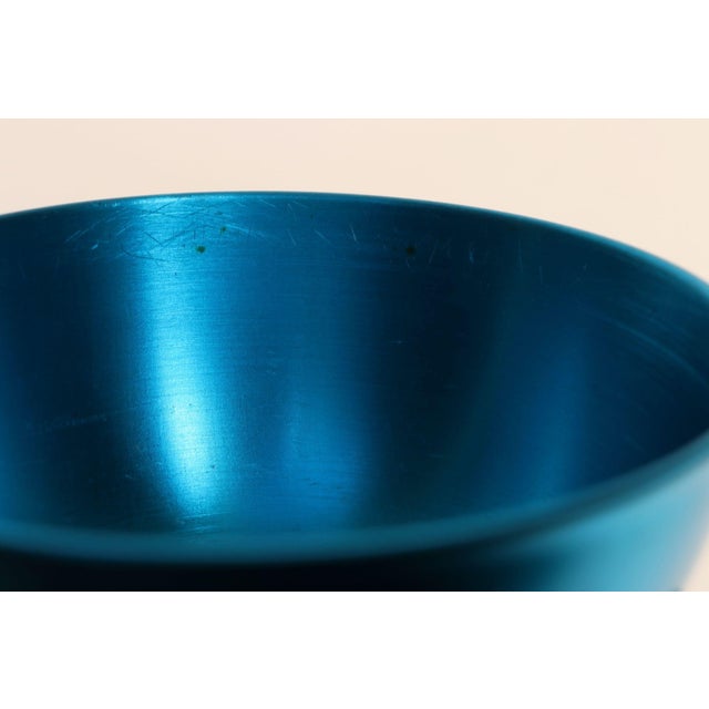 Pair of Mid-Century Modern Turquoise Anodized Aluminum Sherbets / Bowls For Sale - Image 9 of 9